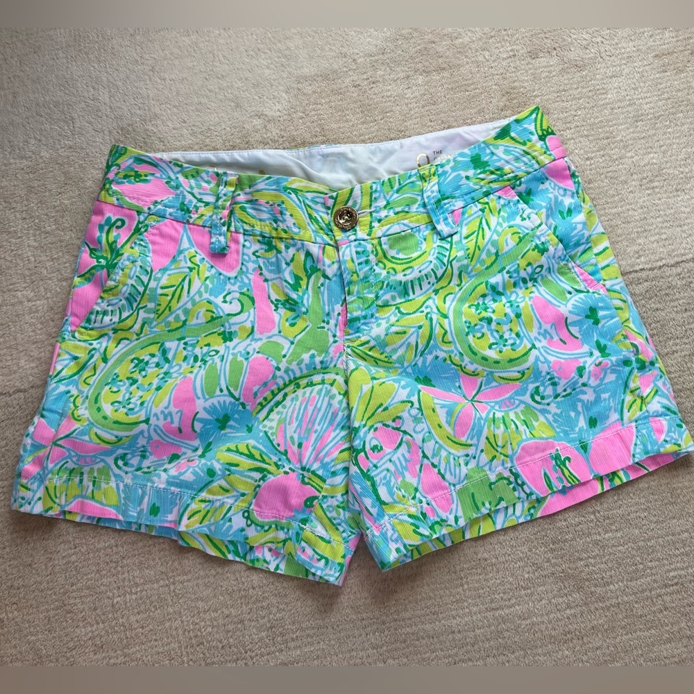Lilly pulitzer pink green blue Callahan shorts size 0